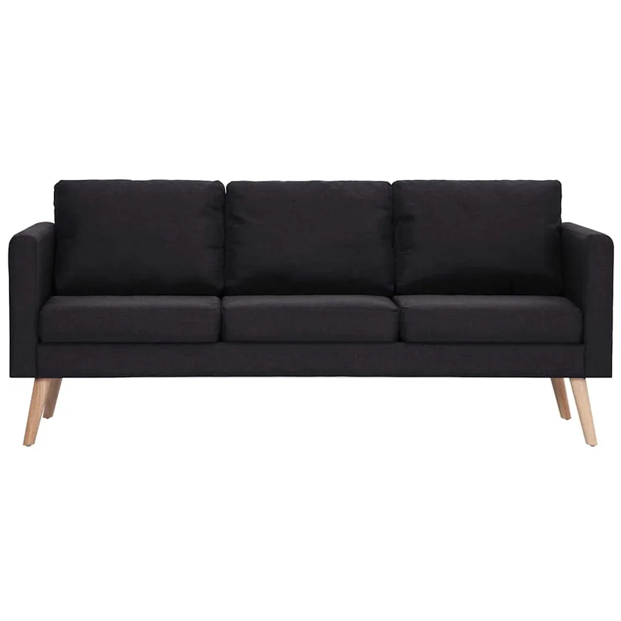 Ensemble de canapé 2 pcs tissu noir - 4