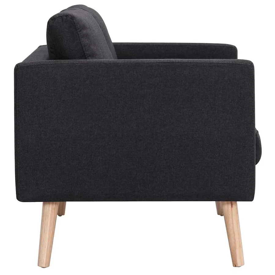 Ensemble de canapé 2 pcs tissu noir - 9