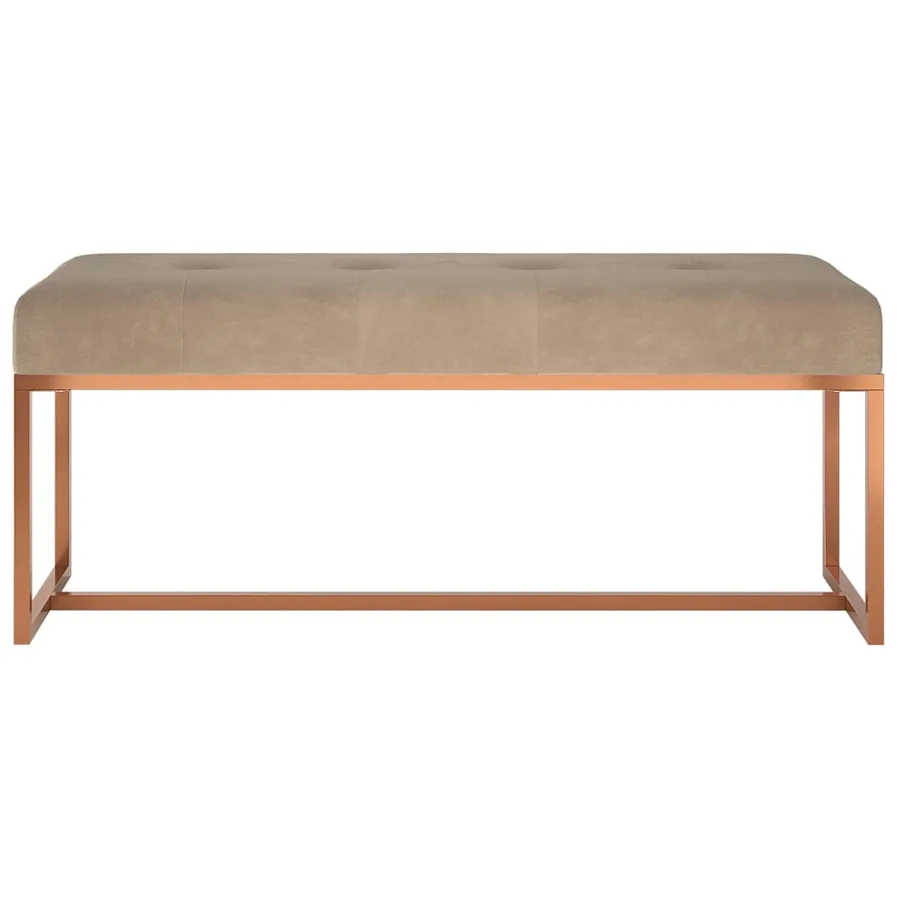 Banc Beige 110x36x45 cm Velours - 3