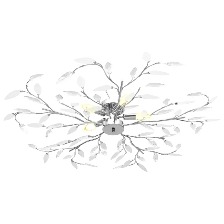 Plafonnier à bras feuille en cristal acrylique 5 ampoules E14 - 2