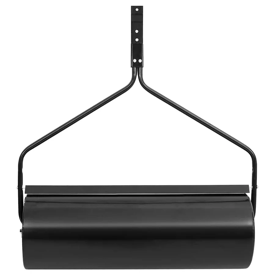 Rouleau à gazon à pousser de jardin noir 63 L fer - 2