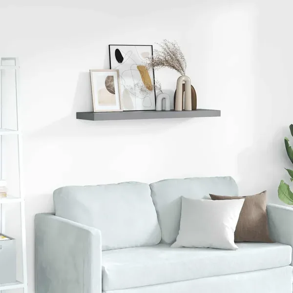 Étagère murale flottante gris 90x23,5x3,8 cm MDF