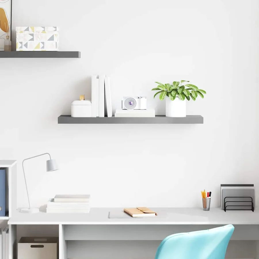 Étagère murale flottante gris 90x23,5x3,8 cm MDF - 3