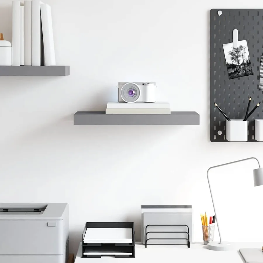 Étagère murale flottante gris 50x23,5x3,8 cm MDF - 3