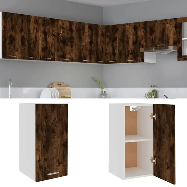 Armoire suspendue "Lyon" Chêne fumé 29,5 x 31 x 60 cm Bois d'ingénierie