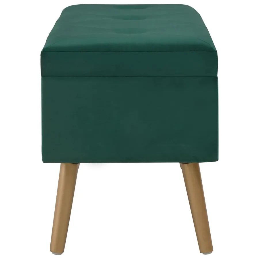 Banc avec compartiment de rangement 80 cm Vert Velours - 4