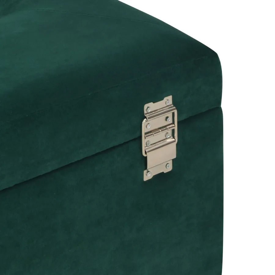 Banc avec compartiment de rangement 80 cm Vert Velours - 6