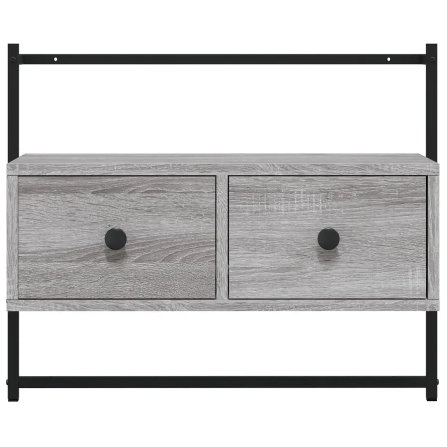 Meuble TV mural sonoma gris 60,5x30x51 cm bois d'ingénierie - 6