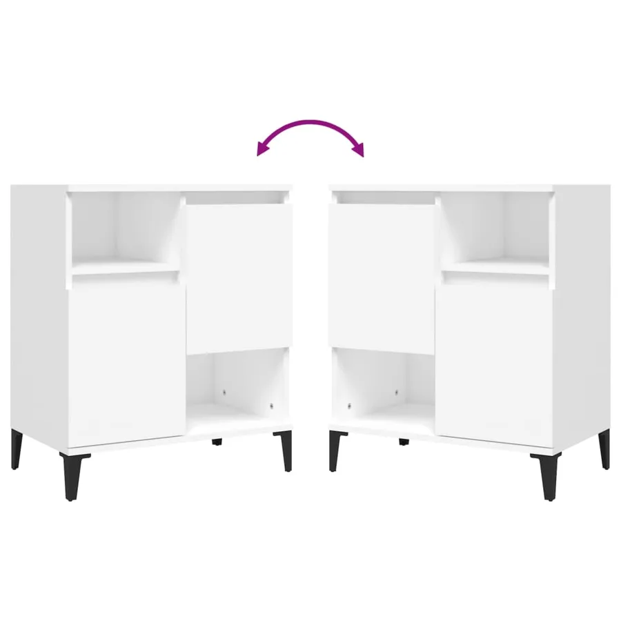 Buffet Blanc 60x35x70 cm Bois d'ingénierie - 8