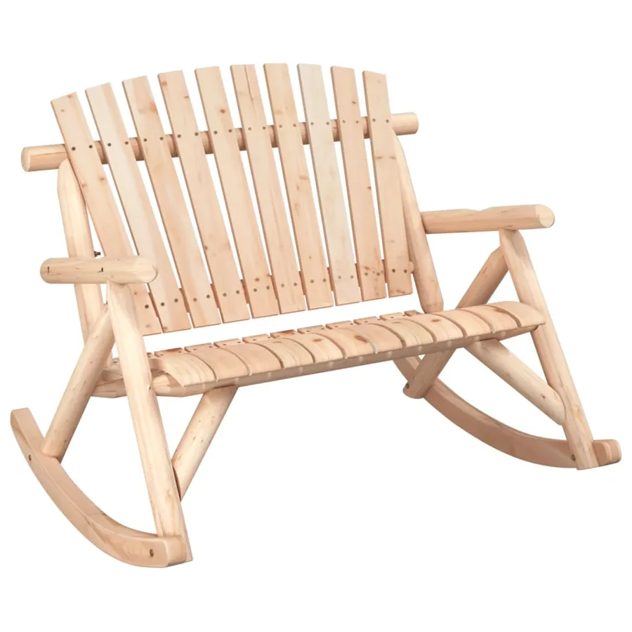 Banc à bascule jardin 2 places 123x96x102 cm bois massif épicéa - 2