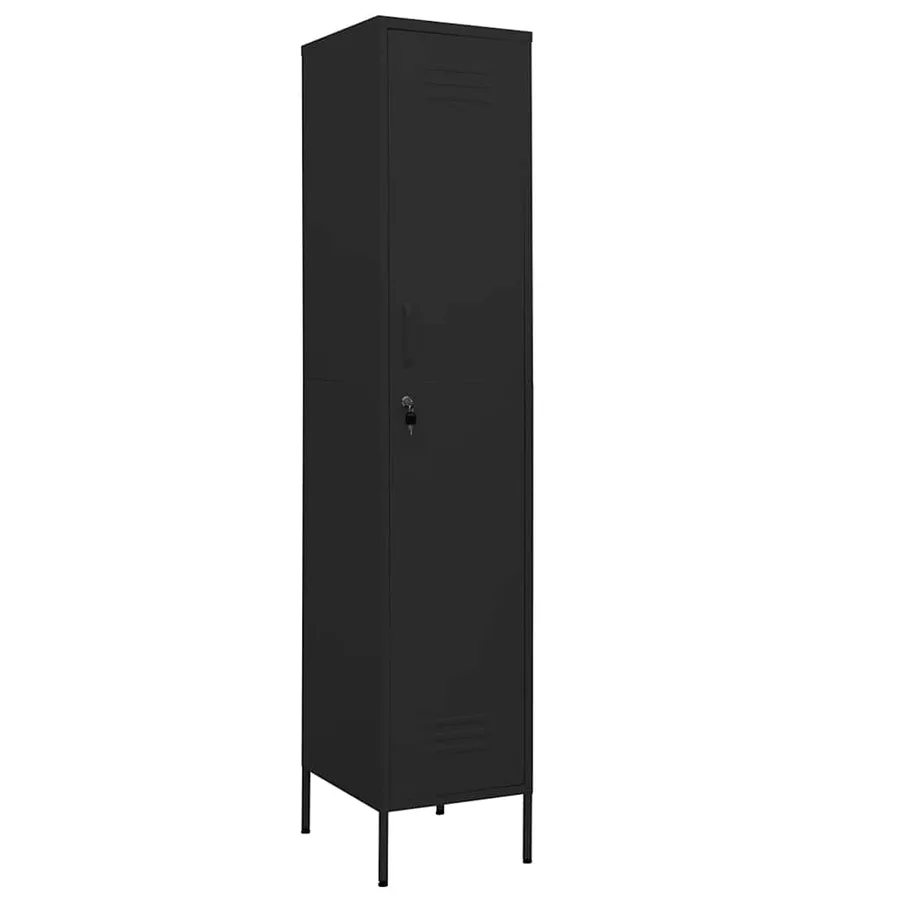 Armoire à casiers Noir 35x46x180 cm Acier - 2