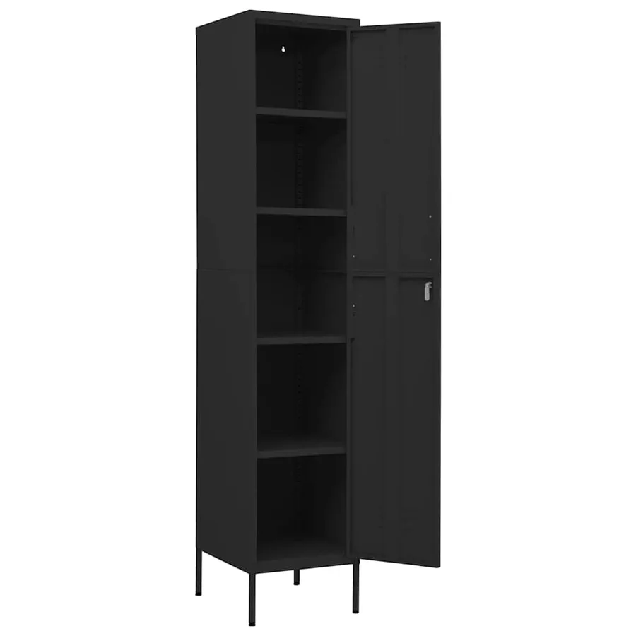Armoire à casiers Noir 35x46x180 cm Acier - 6