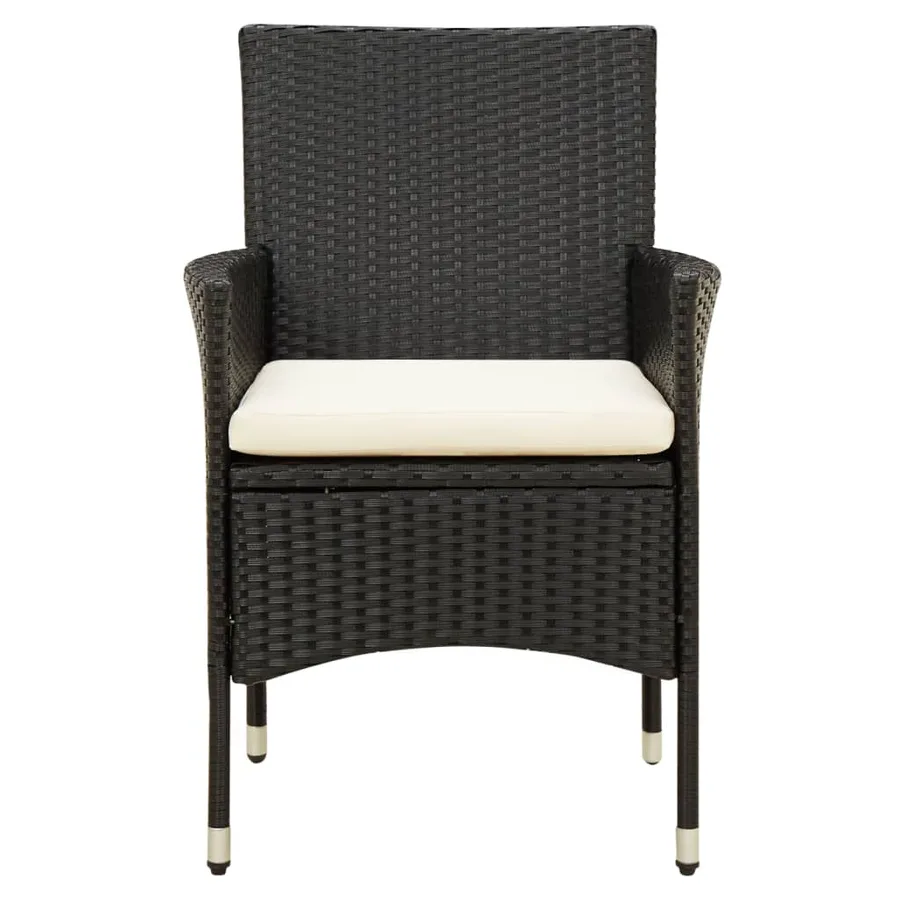Ensemble à manger d'extérieur 9pcs coussins résine tressée noir - 4