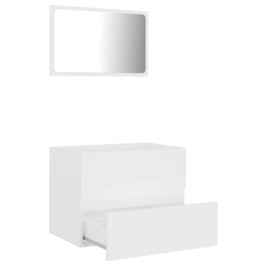 Ensemble de meubles salle de bain 2 pcs blanc bois d'ingénierie - 3