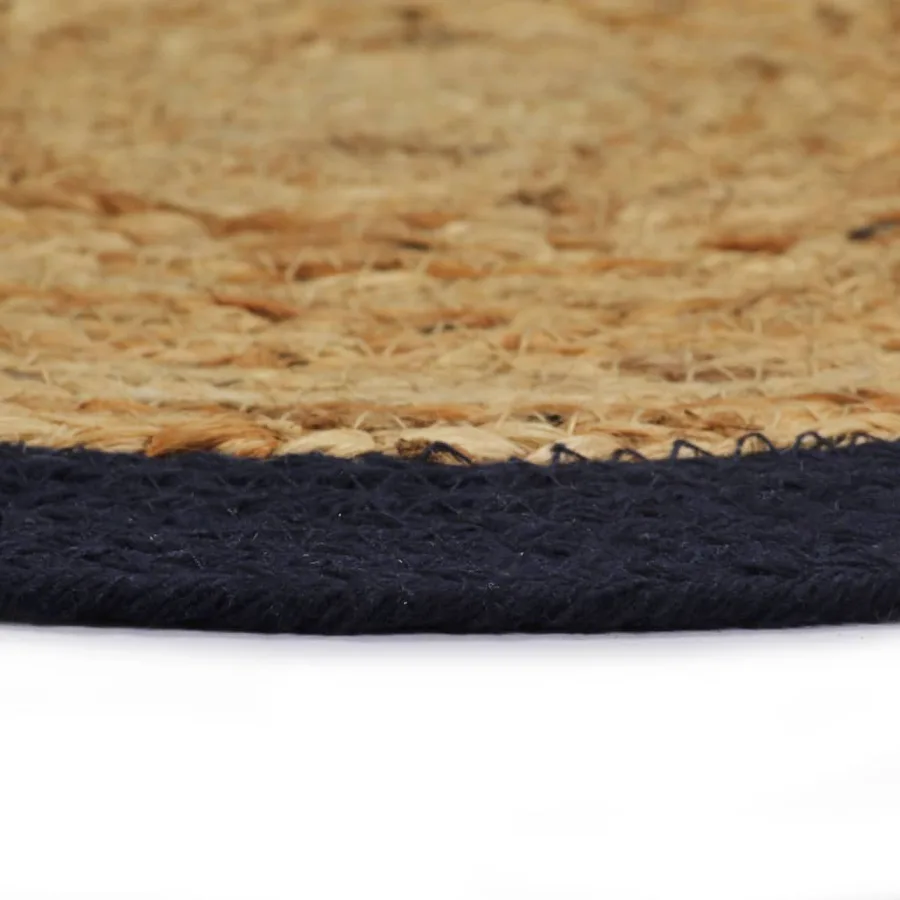 Napperons 4 pcs Naturel et bleu marine 38 cm Jute et coton - 3