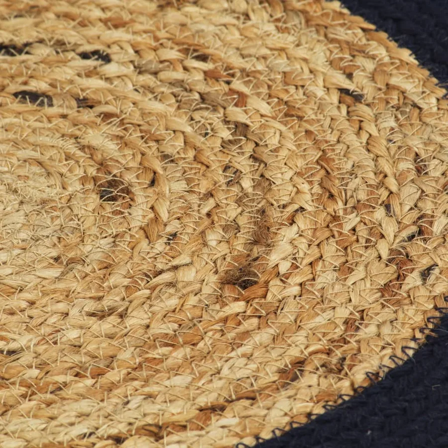 Napperons 4 pcs Naturel et bleu marine 38 cm Jute et coton - 4