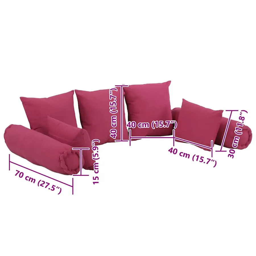 Ensemble d'oreillers décoratifs lot de 7 Rose Tissu - 7