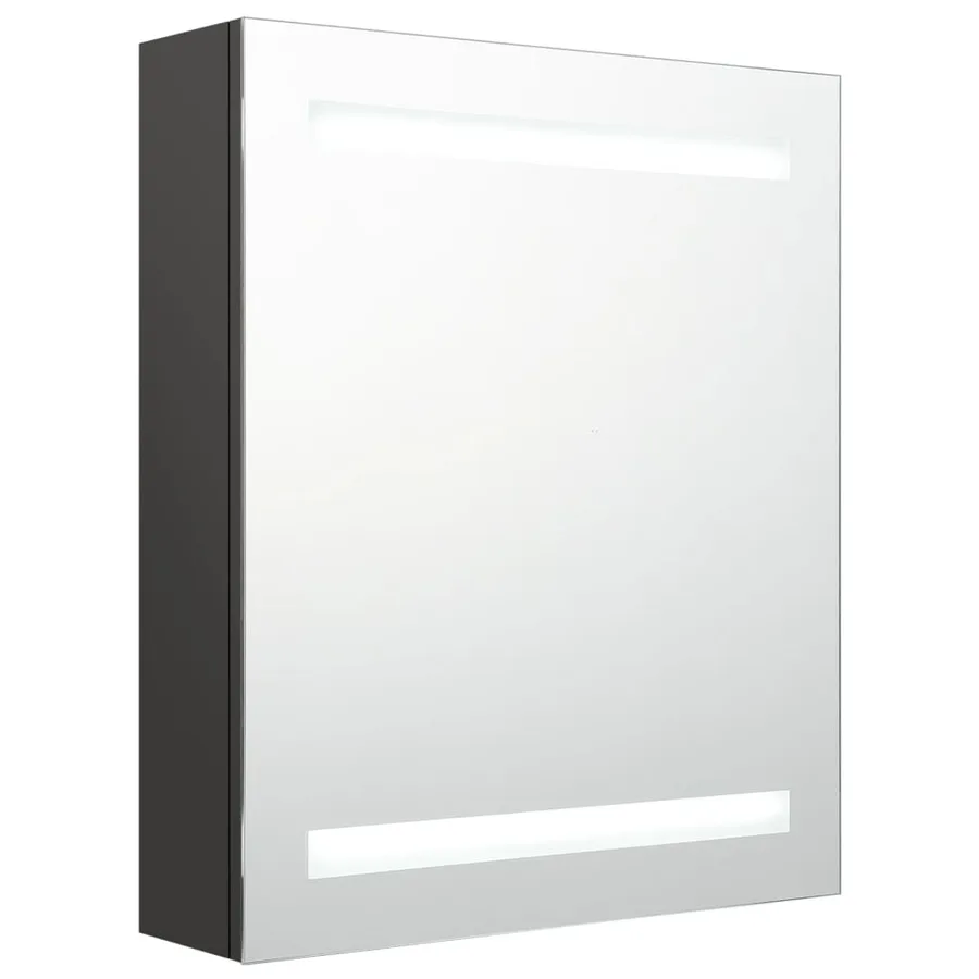 Armoire de salle de bain à miroir LED anthracite 50x14x60 cm - 2