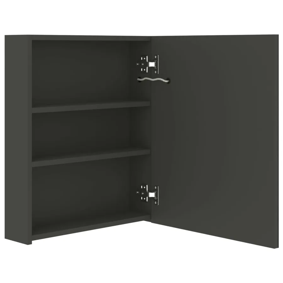 Armoire de salle de bain à miroir LED anthracite 50x14x60 cm - 5