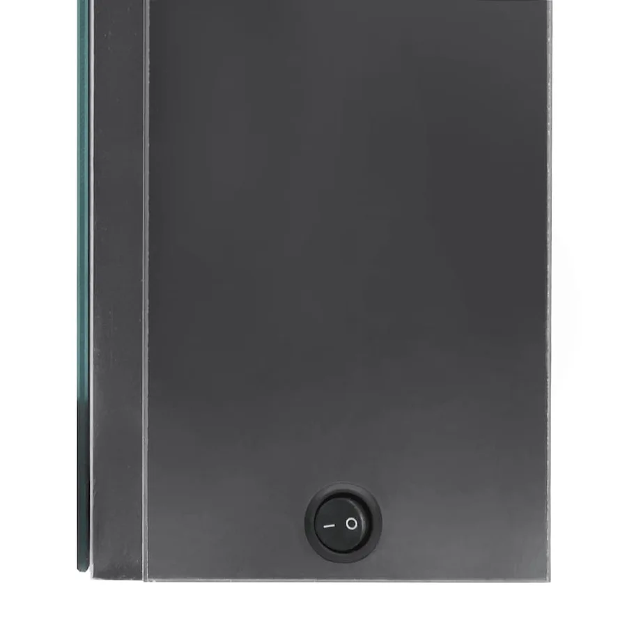 Armoire de salle de bain à miroir LED Gris brillant 80x12x68 cm - 6