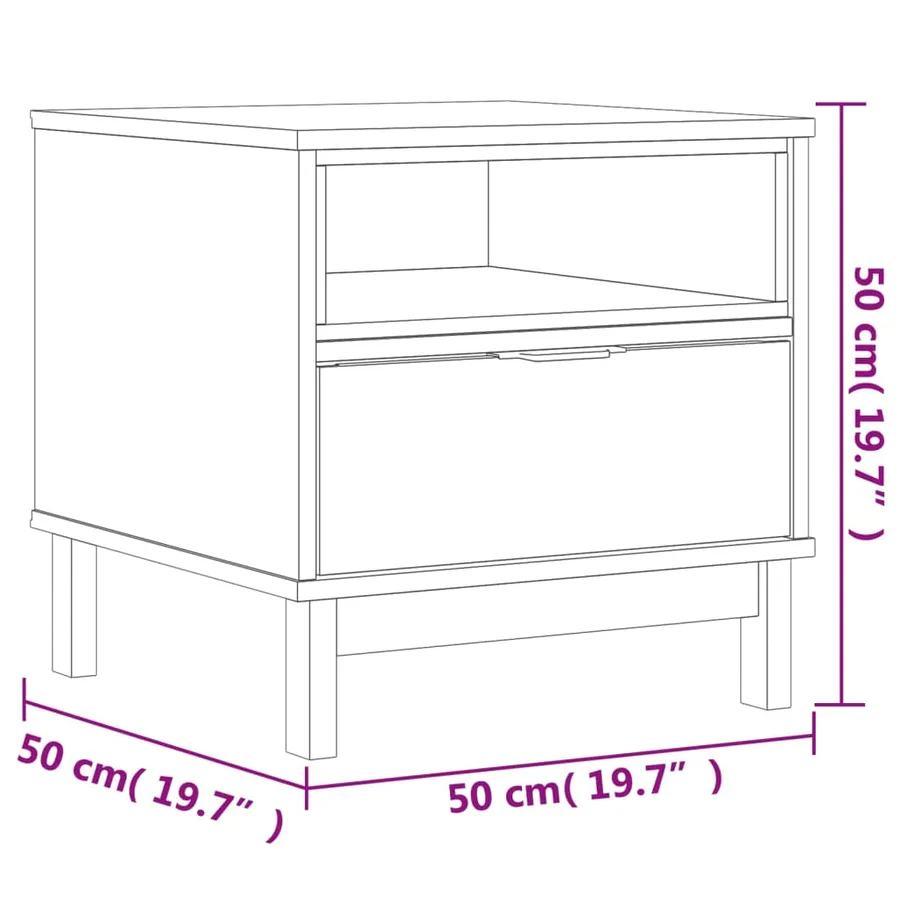 Table d'appoint FLAM 50x50x50 cm bois de pin massif - 10