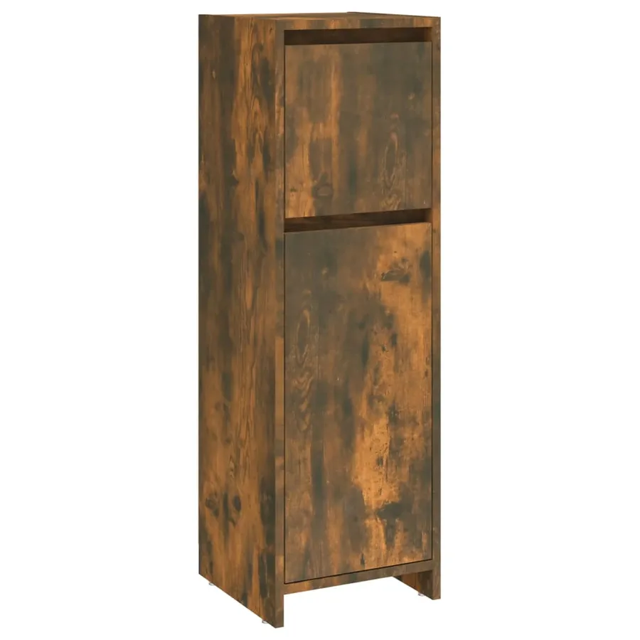Armoire de bain Chêne fumé 30x30x95 cm Bois d'ingénierie - 2