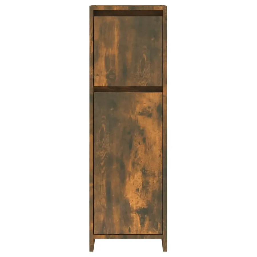 Armoire de bain Chêne fumé 30x30x95 cm Bois d'ingénierie - 3