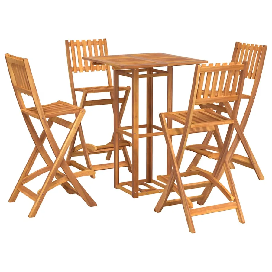 Ensemble de bar d'extérieur 5 pcs Bois d'acacia massif - 3