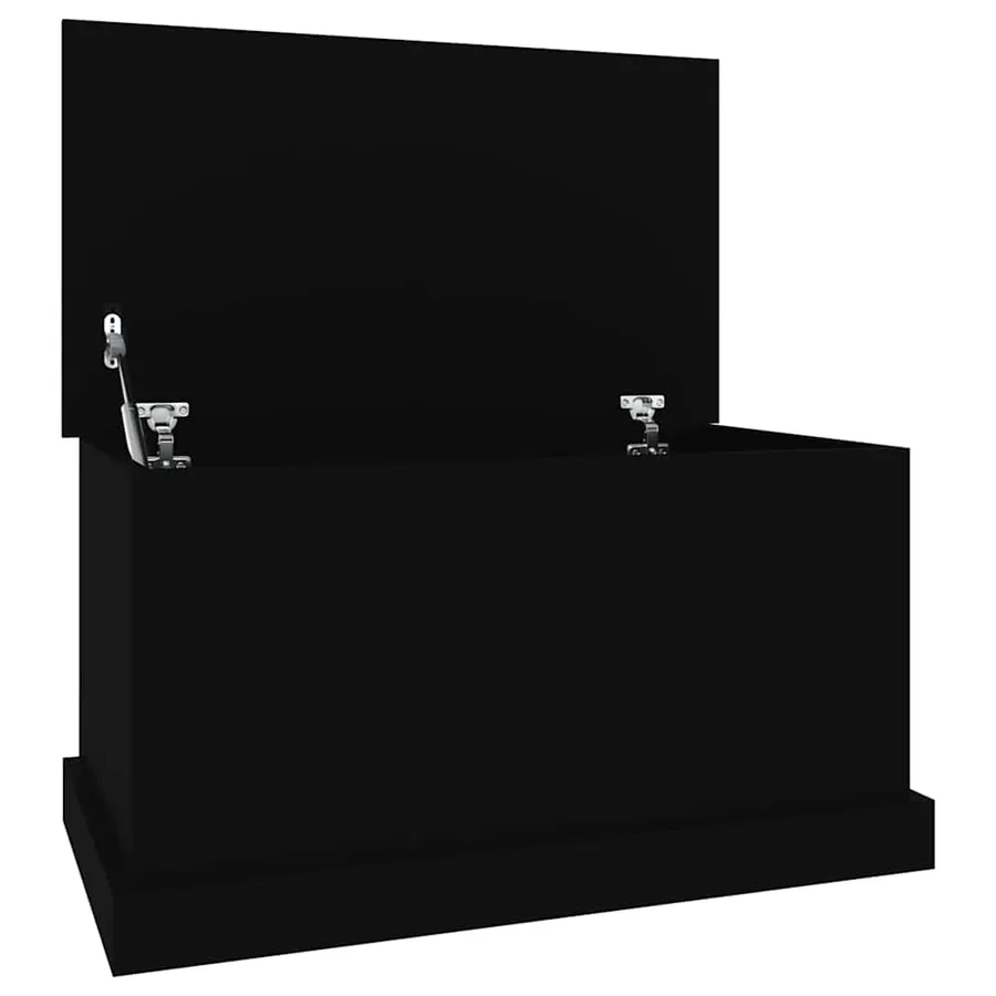 Boîte de rangement noir 70x40x38 cm bois d'ingénierie - 2