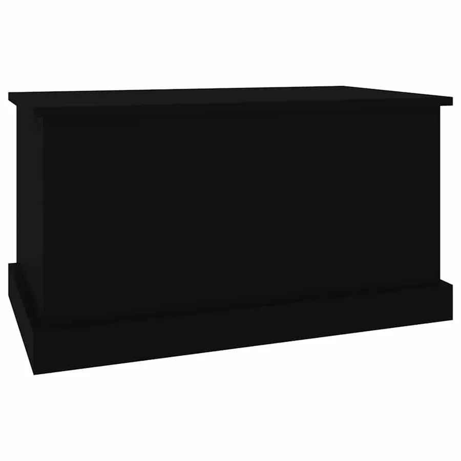 Boîte de rangement noir 70x40x38 cm bois d'ingénierie - 4