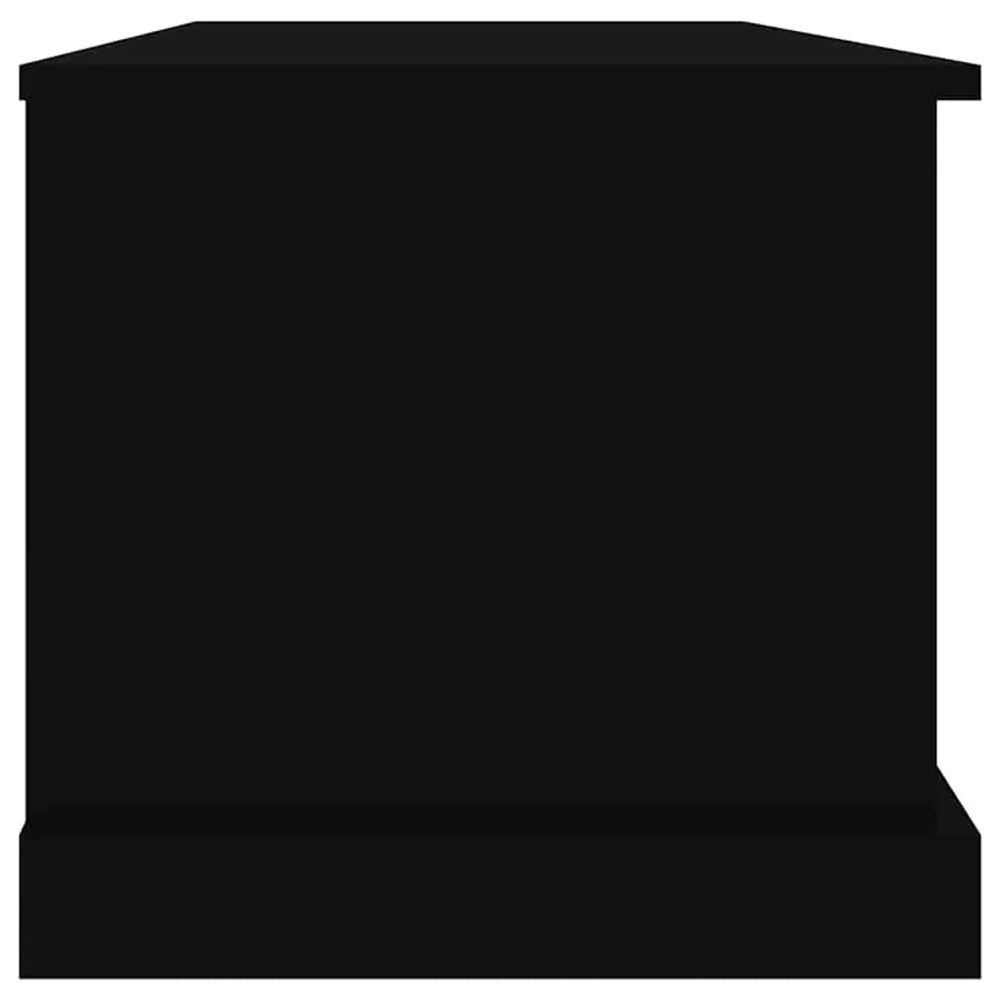 Boîte de rangement noir 70x40x38 cm bois d'ingénierie - 6