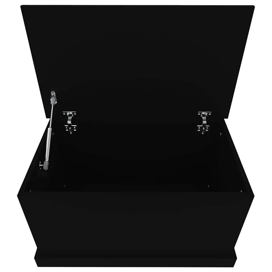 Boîte de rangement noir 70x40x38 cm bois d'ingénierie - 7