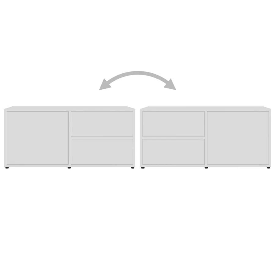 Meuble TV Blanc 80x34x36 cm Bois d'ingénierie - 9