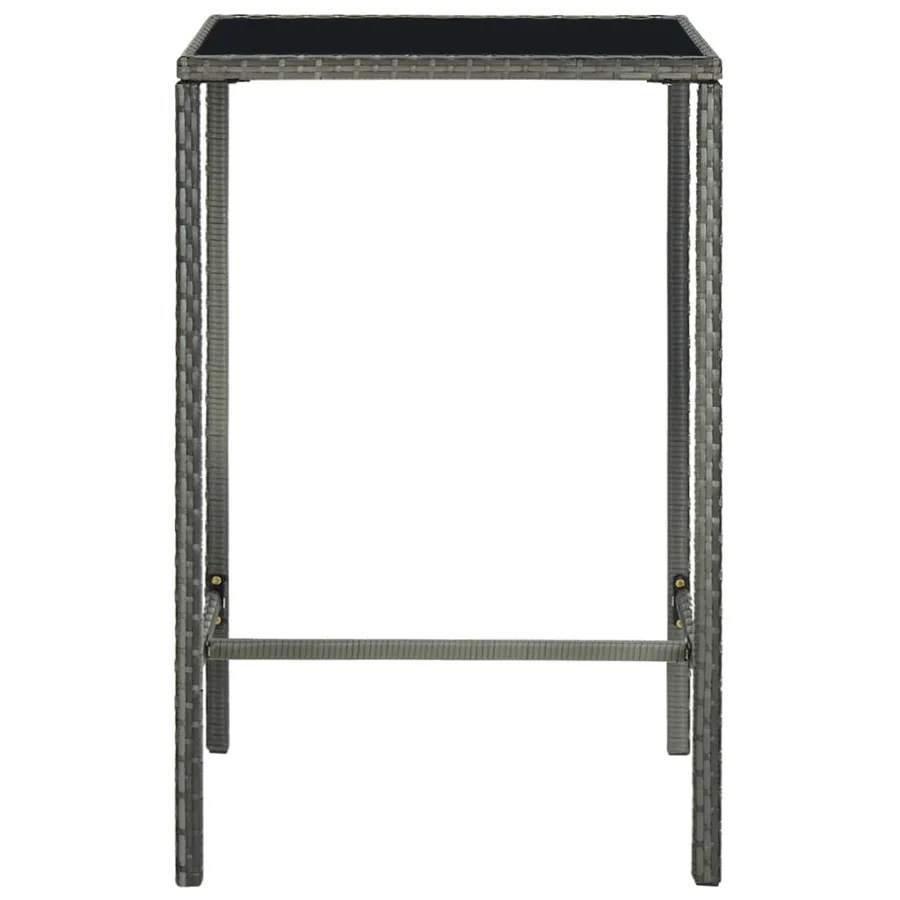 Ensemble de bar de jardin 5 pcs et coussins Résine tressée Gris - 4