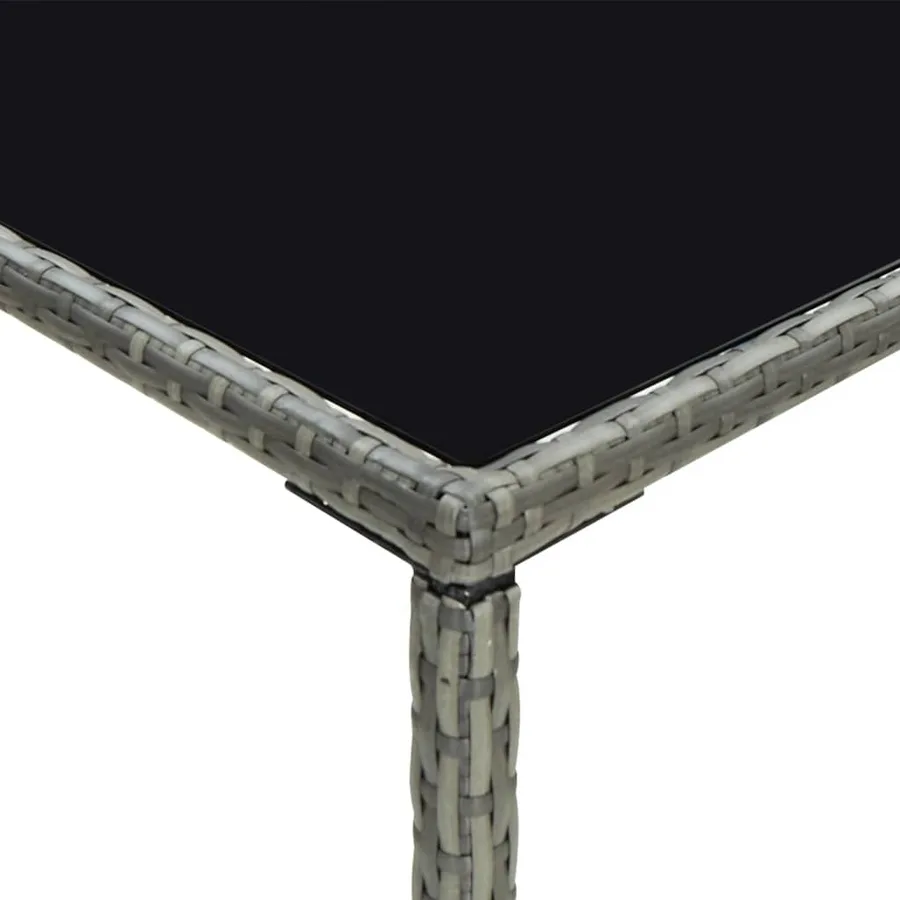 Ensemble de bar de jardin 5 pcs et coussins Résine tressée Gris - 9