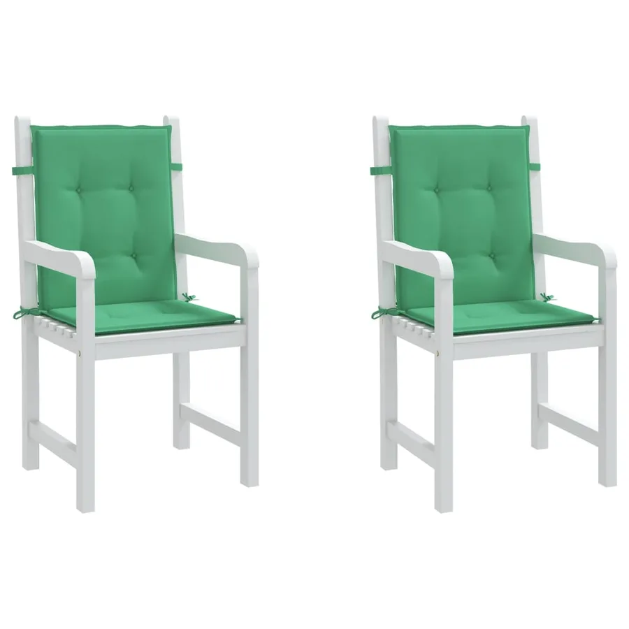 Coussins de chaise de jardin à dossier bas lot de 2 vert - 4