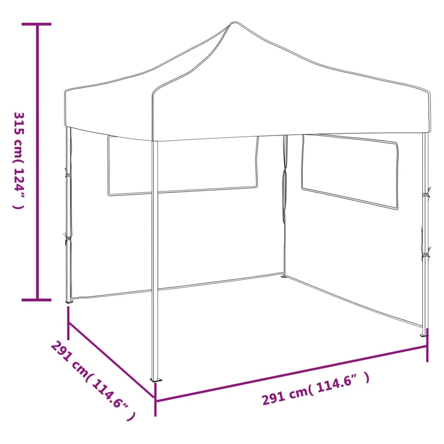 Tente pliable avec 2 parois 3 x 3 m Vert - 9
