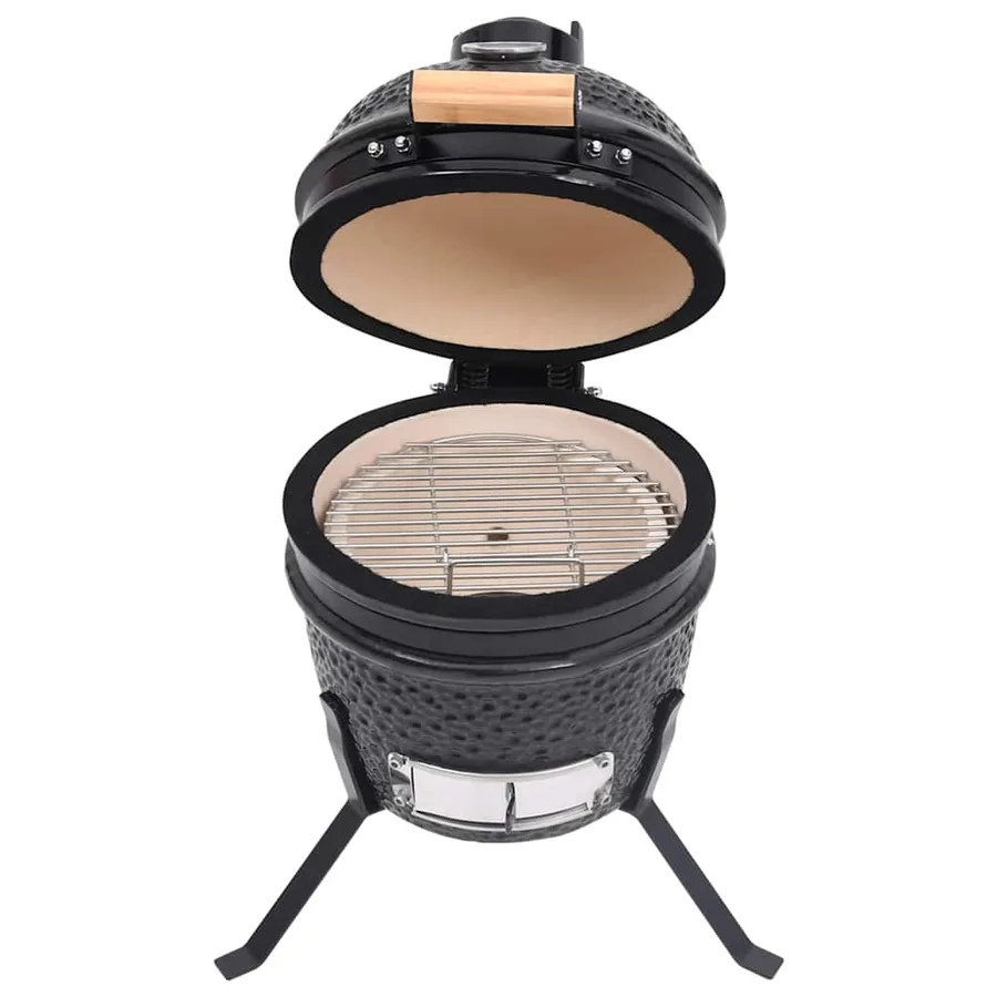 Barbecue à fumoir Kamado 2-en-1 Céramique 56 cm Noir - 2