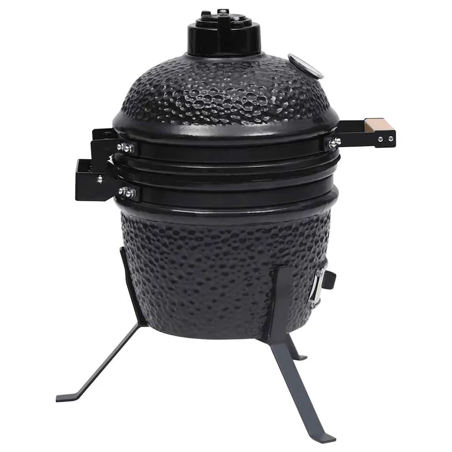 Barbecue à fumoir Kamado 2-en-1 Céramique 56 cm Noir - 5