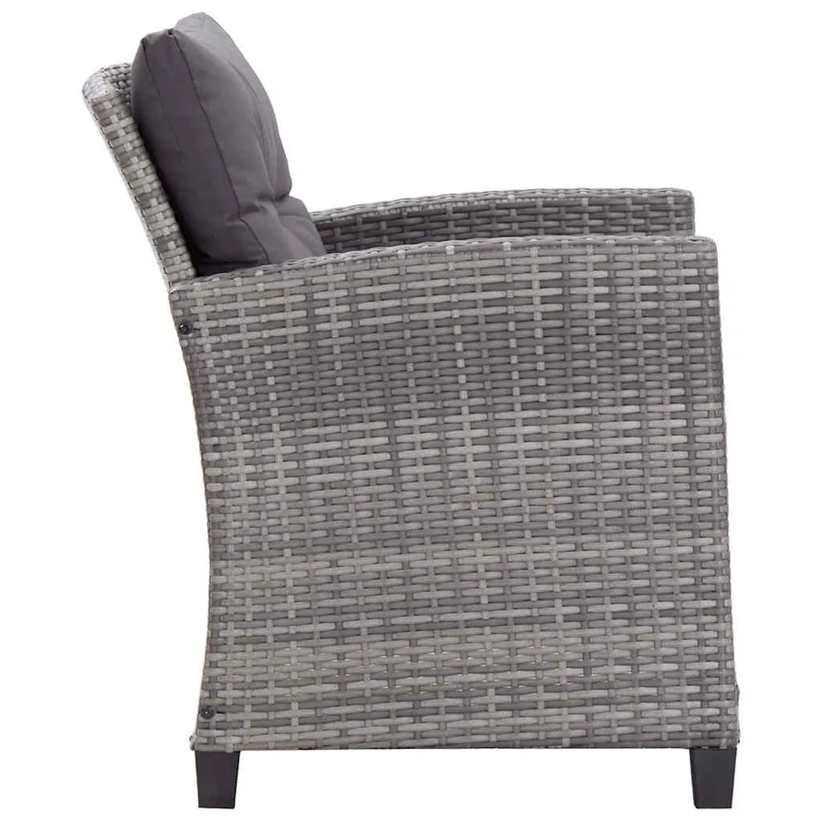 Salon de jardin 6 pcs avec coussins Résine tressée Gris foncé - 12