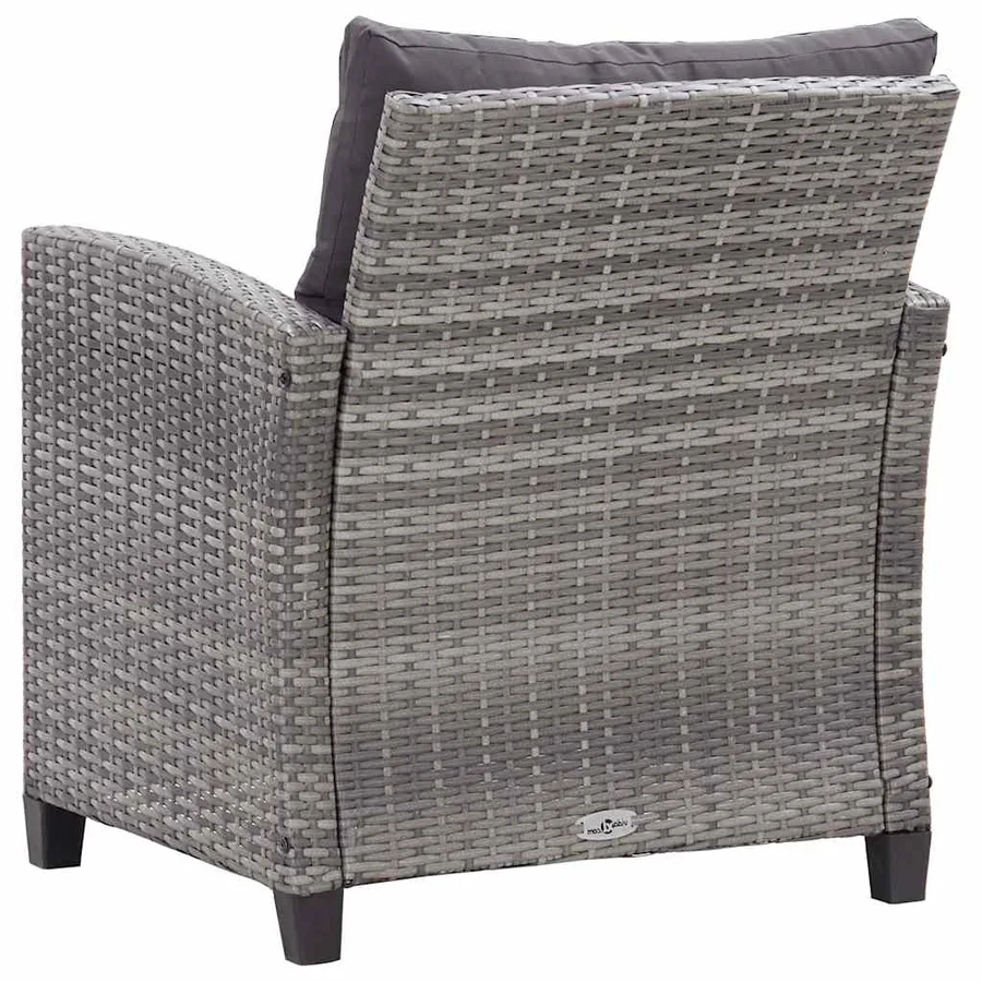 Salon de jardin 6 pcs avec coussins Résine tressée Gris foncé - 14