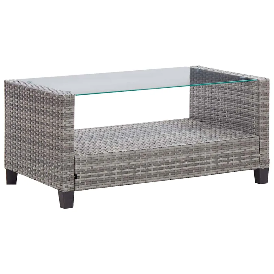 Salon de jardin 6 pcs avec coussins Résine tressée Gris foncé - 7