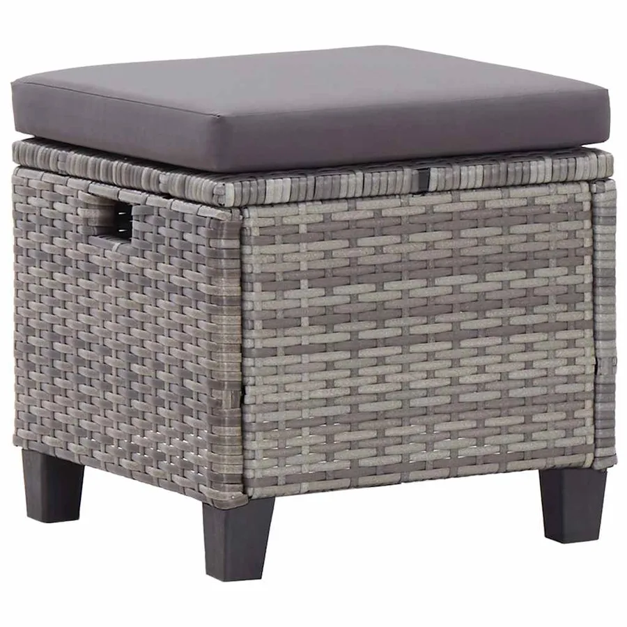 Salon de jardin 6 pcs avec coussins Résine tressée Gris foncé - 8