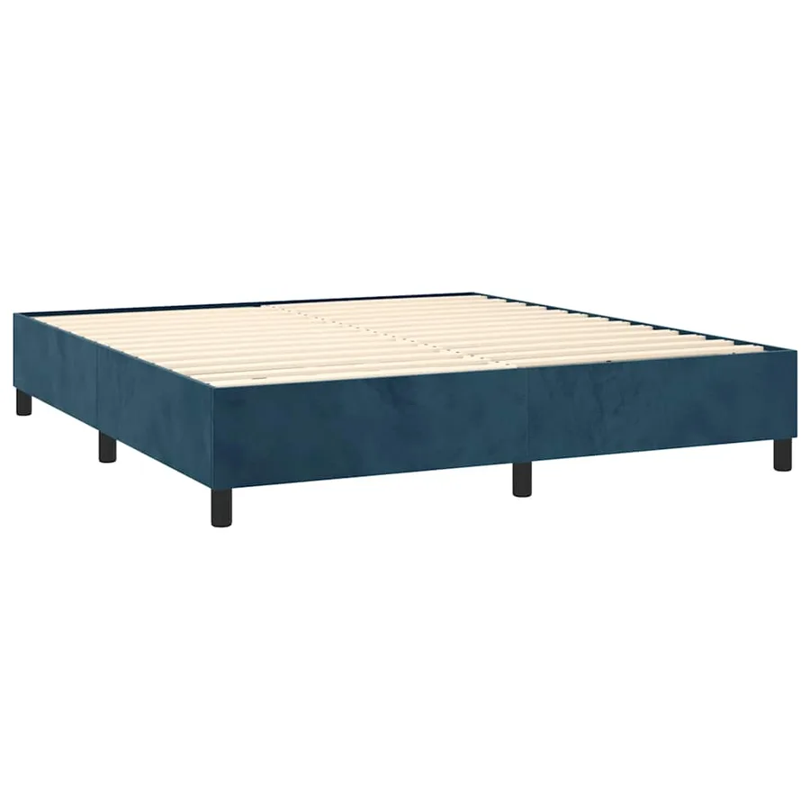 Sommier à lattes de lit matelas et LED Bleu foncé 160x200 cm - 5