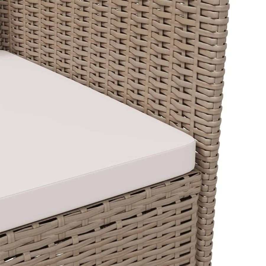 Chaises de jardin avec coussins lot de 4 Résine tressée Beige - 6