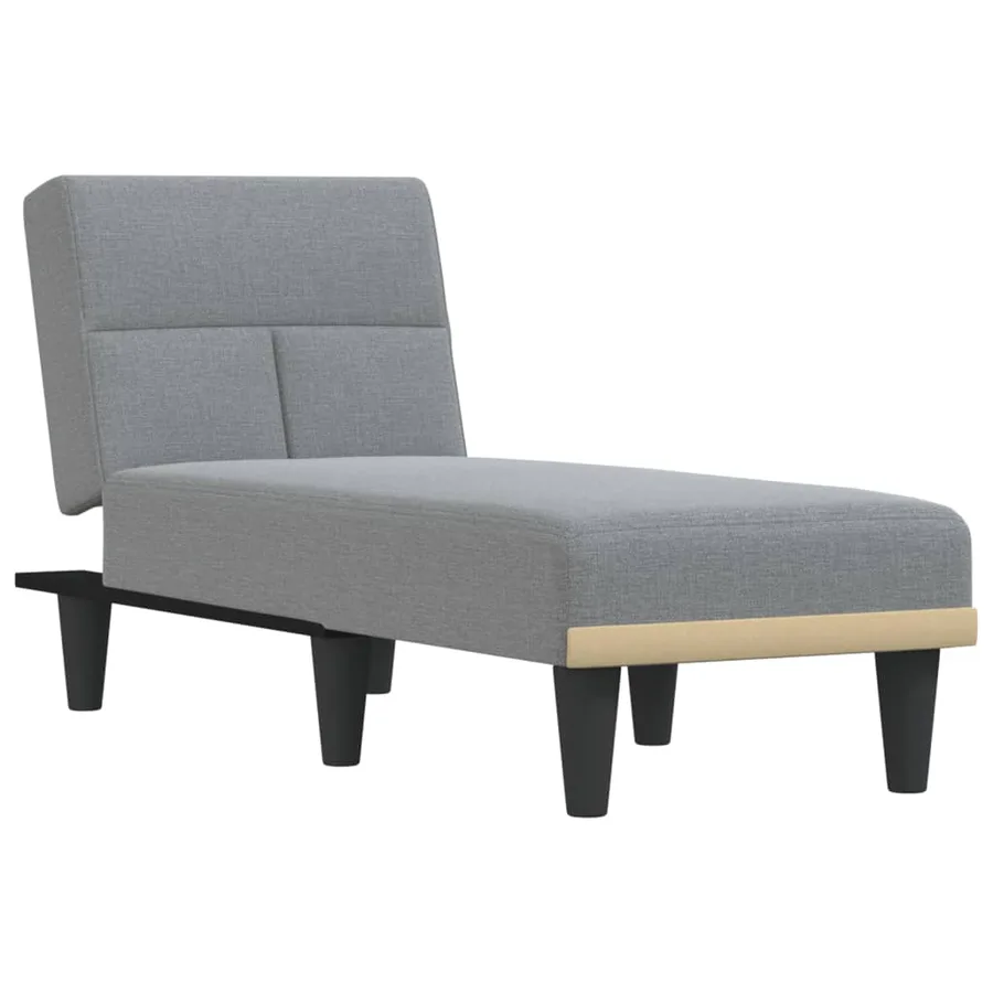 Chaise longue gris clair tissu - 2