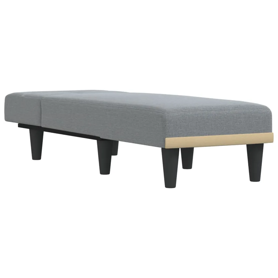 Chaise longue gris clair tissu - 3