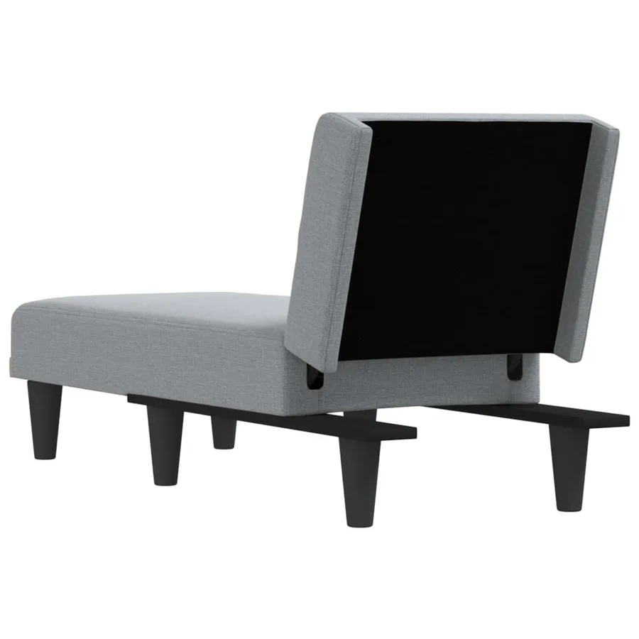 Chaise longue gris clair tissu - 5