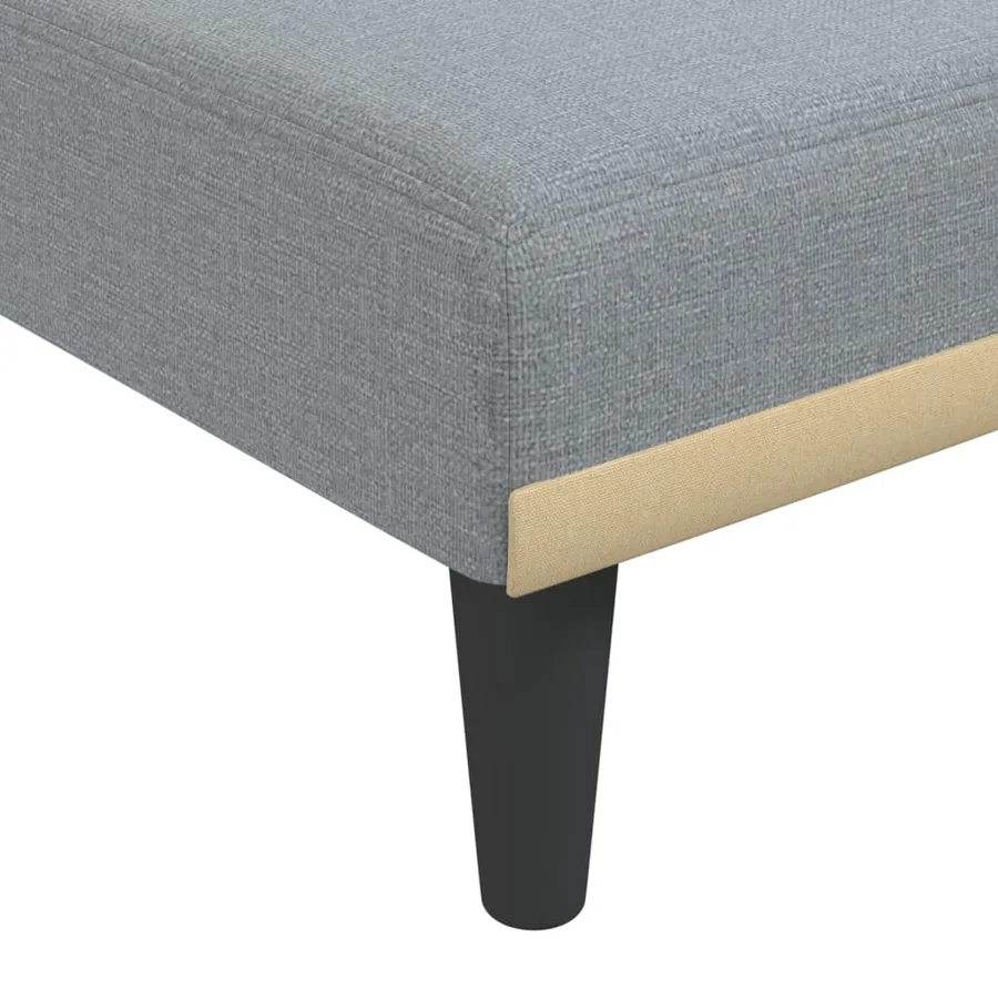 Chaise longue gris clair tissu - 7