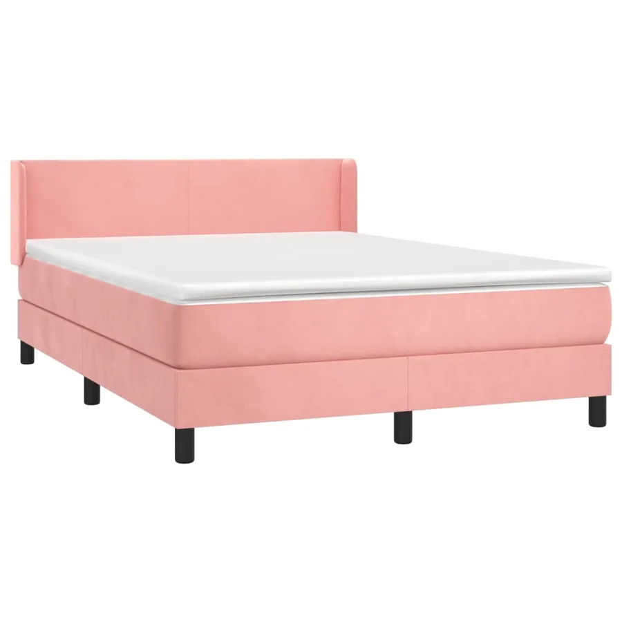 Sommier à lattes de lit avec matelas Rose 140x190 cm Velours - 3